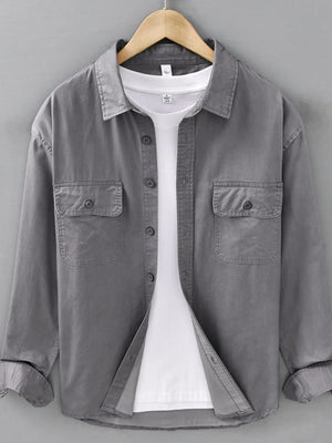 Men's Plus Size Button Up Long Sleeve Shirt - Farnelli