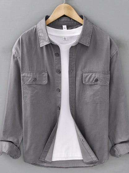 Men's Plus Size Button Up Long Sleeve Shirt - Farnelli