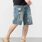 Men's Distressed Loose Fit Denim Shorts - Farnelli