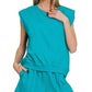 Zenana French Terry Sleeveless Top & Shorts Set - Farnelli