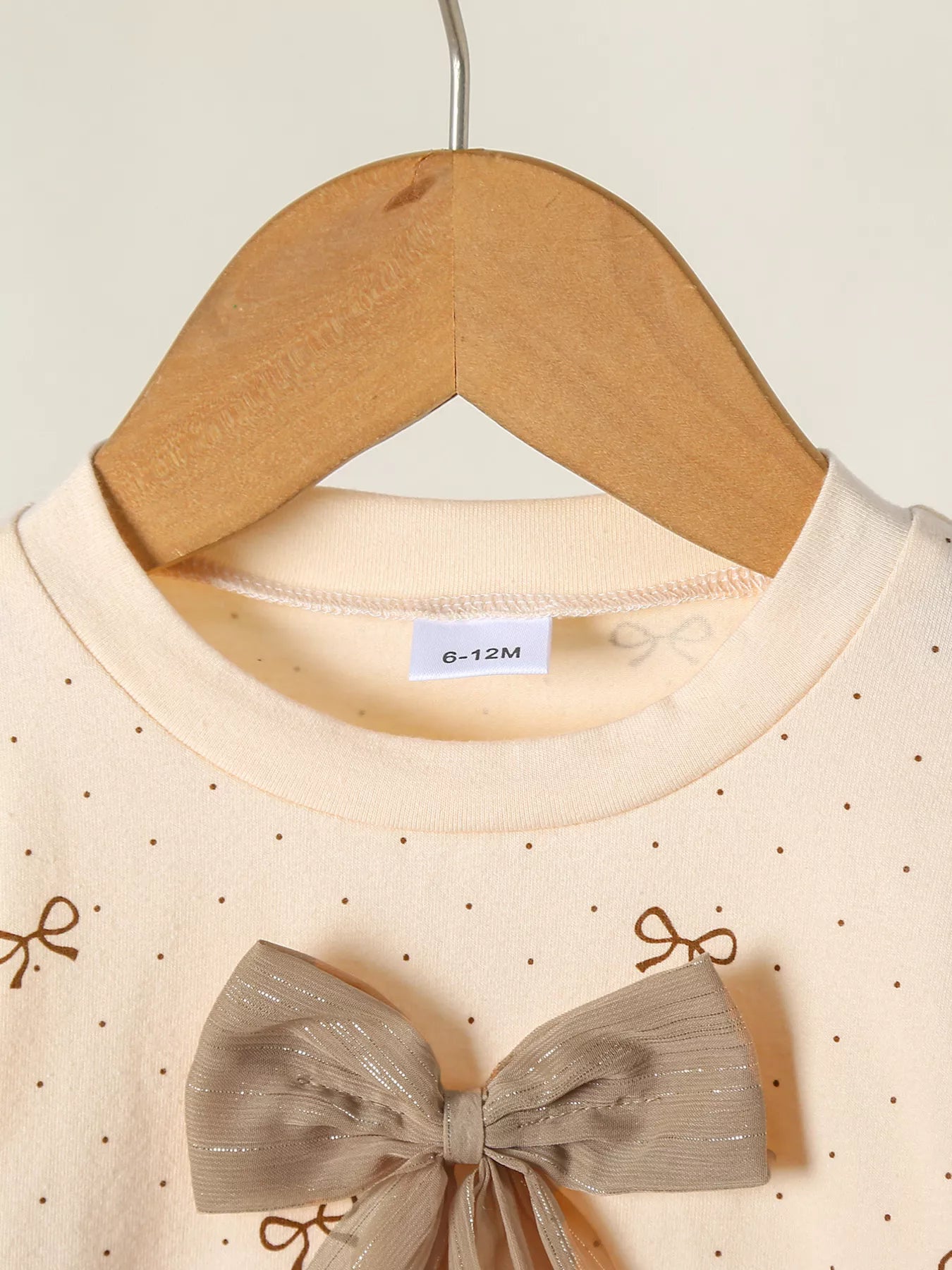 Children's Bowknot Ruffle Sleeve Top and Pants Set - Farnelli