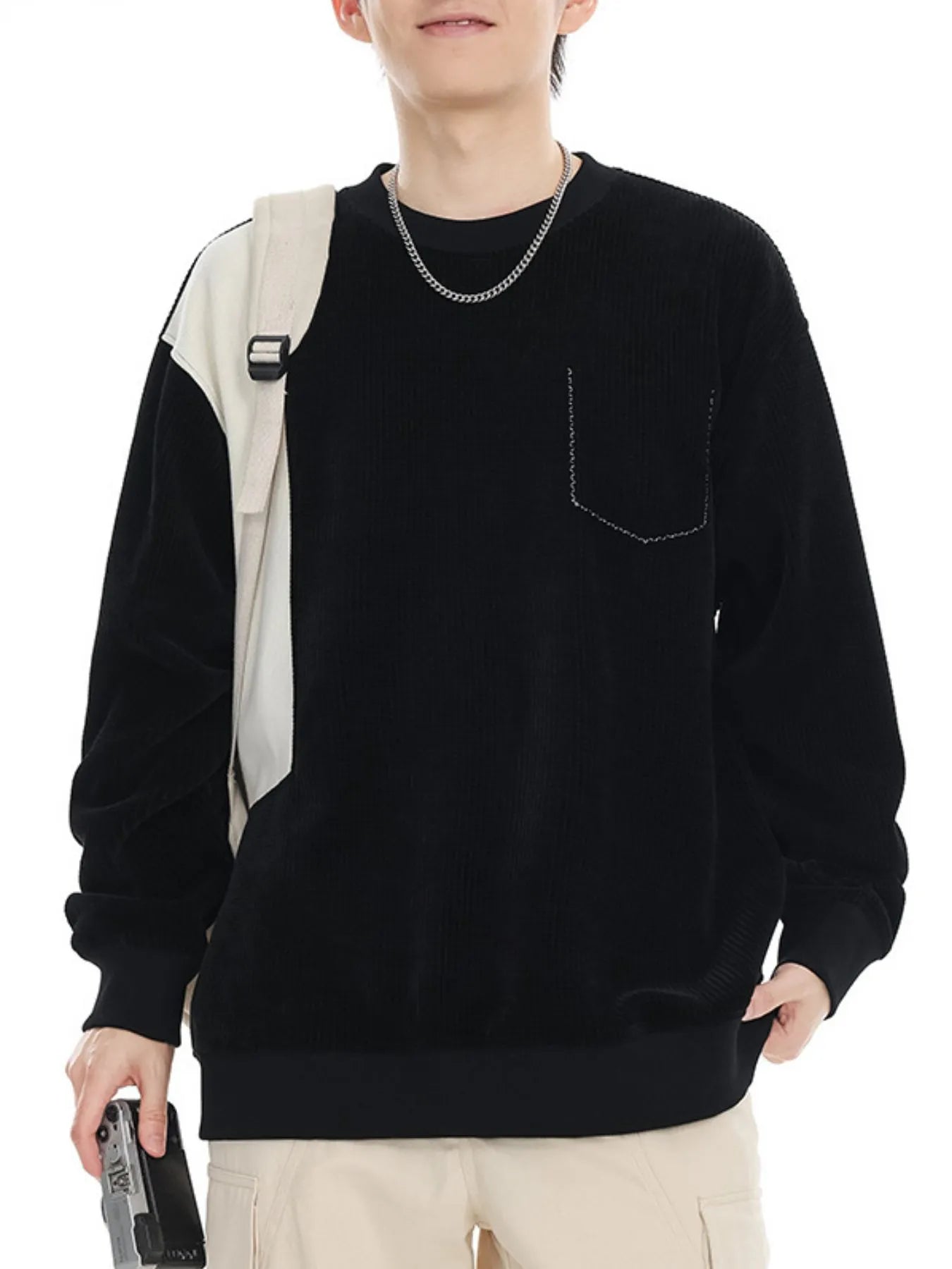 Men's Plus Size Color Block Oversized Sweatshirt - Farnelli