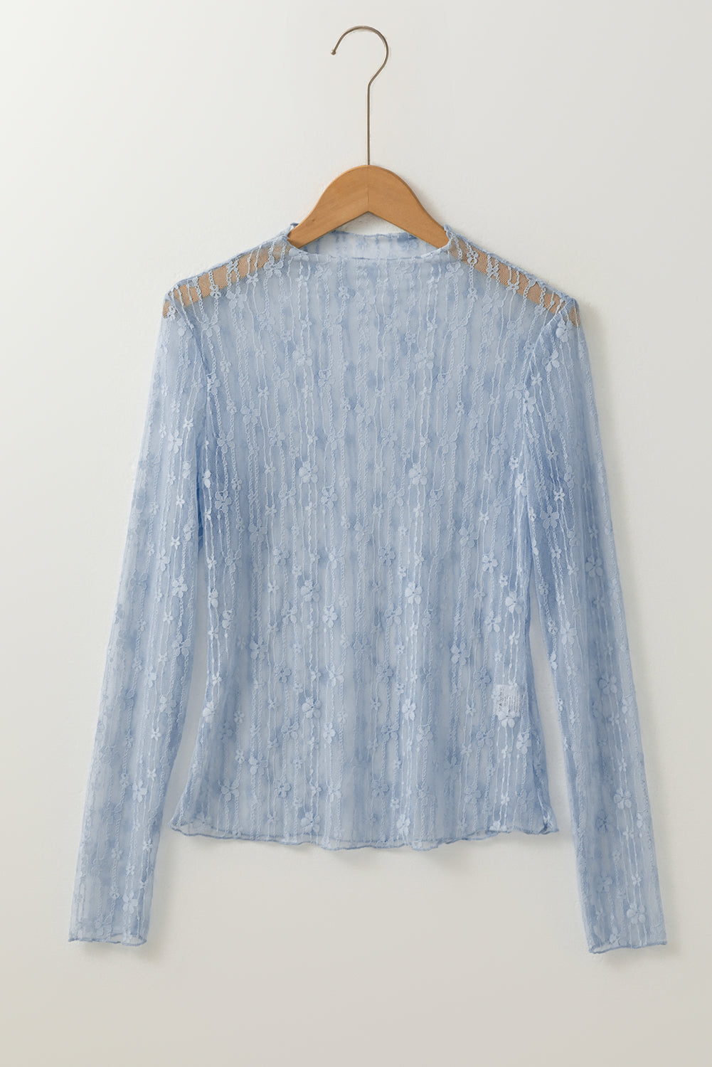 Adalynn Sheer Floral Lace Long Sleeve Top - Farnelli