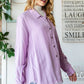 Veveret Raw Hem Button Up Long Sleeve Shirt - Farnelli