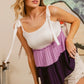 BiBi Color Block Tied Ribbon Shoulder Top - Farnelli