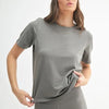 MONO B Round Neck Short Sleeve T-Shirt - NEW PEWTER
