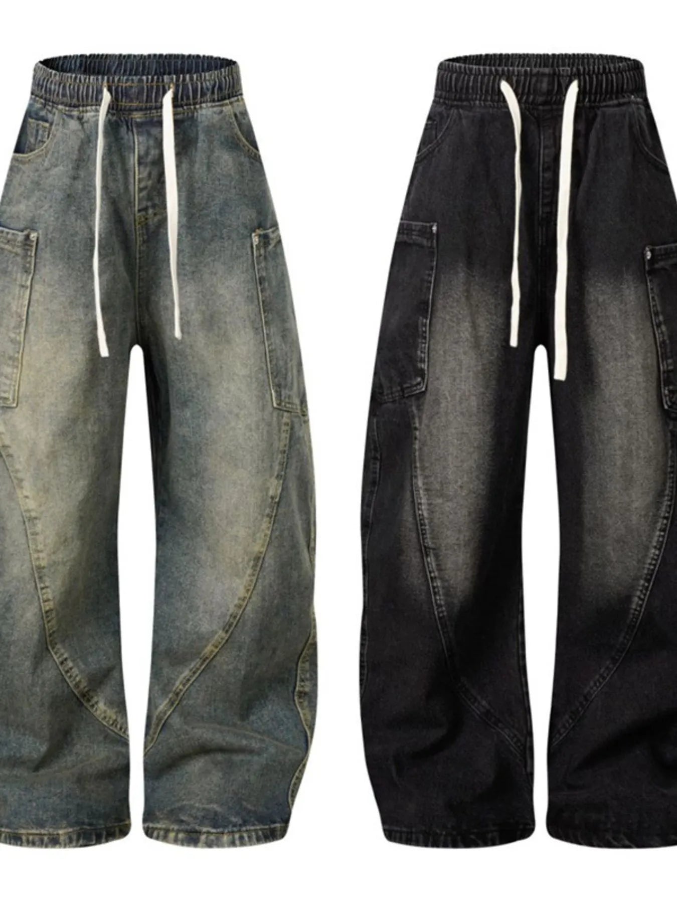 Men's Drawstring Cargo Jeans - Farnelli