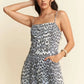 Davi & Dani Leopard Spaghetti Straps Wide Leg Jumpsuit - Farnelli