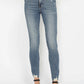 Judy Blue Full Size Tummy Control Vintage Wash Hem Destroy Skinny Jeans - Farnelli