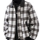 Men's Plus Size Plaid Pattern Snap Down Casual Jacket - Farnelli