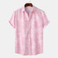 Men's Print Short Sleeve Button-Up Shirt - Farnelli