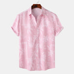 Men's Print Short Sleeve Button-Up Shirt - Farnelli