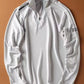 Men's Plus Size Quarter-Zip Long Sleeve Sweatshirt - Farnelli