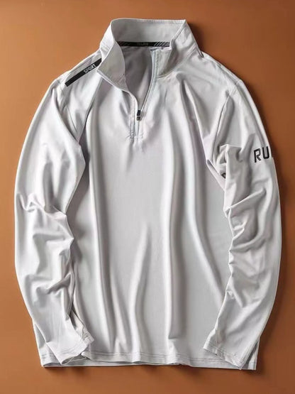 Men's Plus Size Quarter-Zip Long Sleeve Sweatshirt - Farnelli