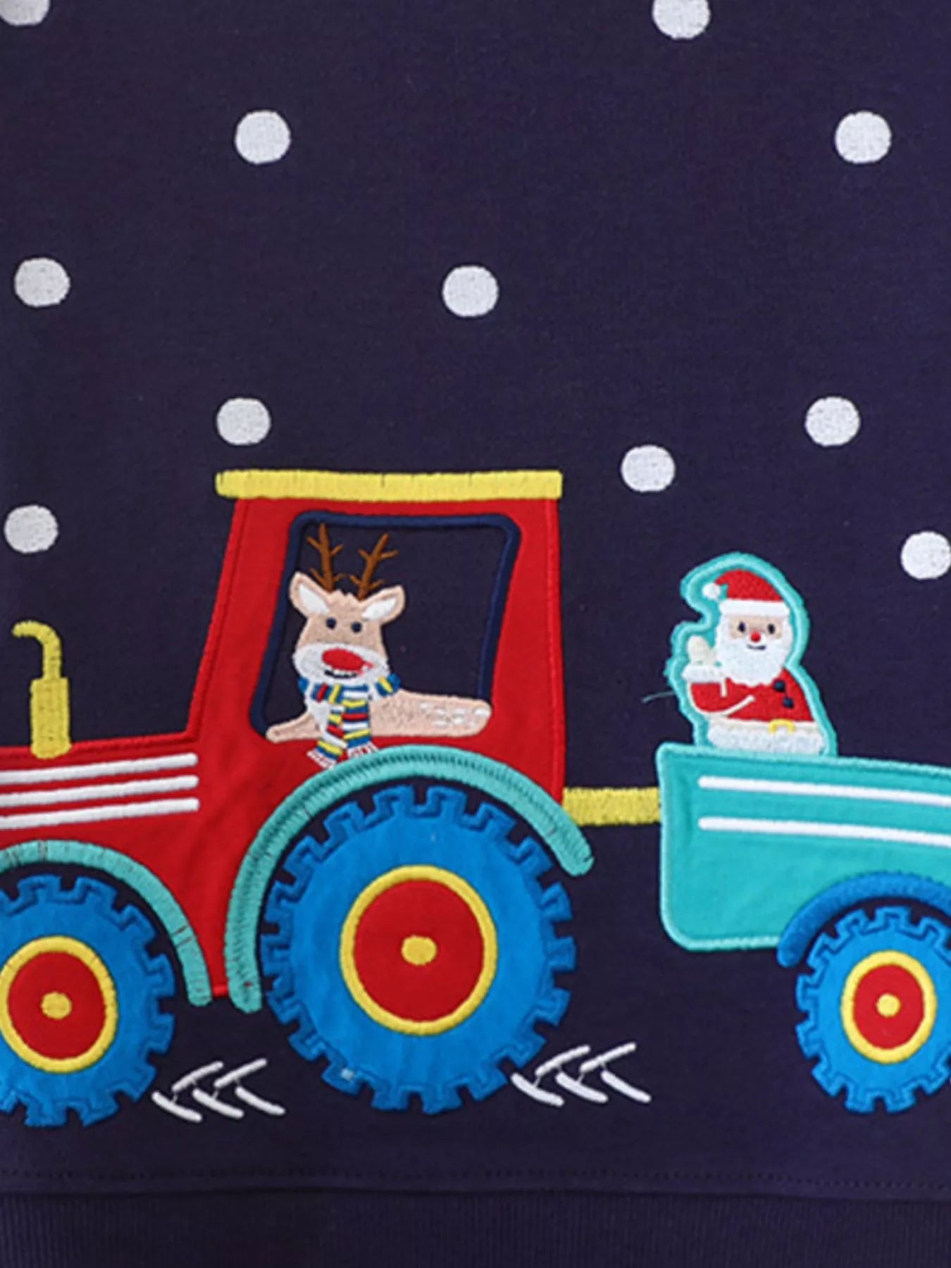 Children's Christmas Embroidered Round Neck Sweatshirt - Farnelli