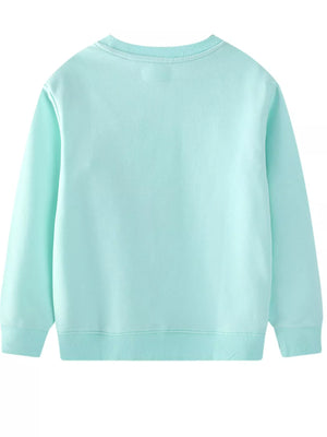 Children's Flower Embroidered Crew Neck Sweatshirt - Farnelli