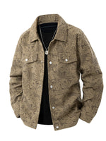 Men's Plus Size Corduroy Snap Down Casual Jacket - Farnelli