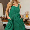BiBi Crinkle Rib Textured Wide Leg Shortalls - JADE