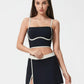 Millennia Contrast Trim Square Neck Active Cami with Detachable Chest Pads - Farnelli