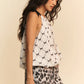 Davi & Dani Ribbon Checker Printed Tie Halter Neck Blouse Top - Farnelli