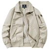 Men's Plus Size Casual Lightweight Bomber Jacket - Off-white