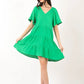VERY J Texture V-Neck Ruffled Tiered Dress - Farnelli