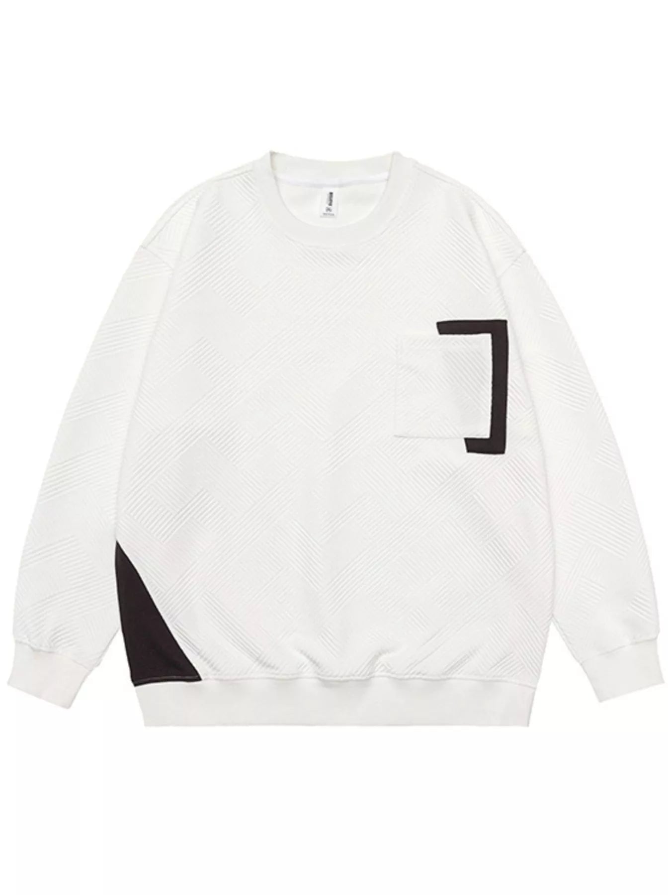Men's Plus Size Crew Neck Sweatshirt with Pocket Detail - Farnelli
