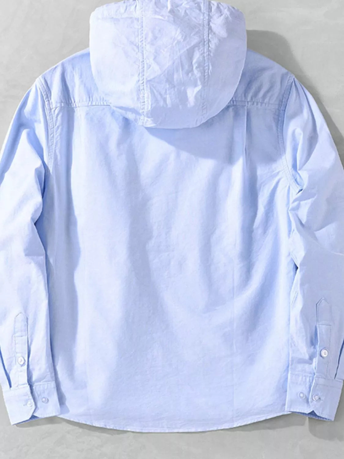 Men's Plus Size Striped Trim Hooded Casual Shacket - Farnelli