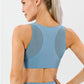 Round Neck Wide Strap Active Bra - Farnelli