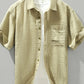 Men's Plus Size Textured Short Sleeve Casual Shirt - Farnelli