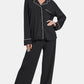 Zenana Button Down Long Sleeve Top and Pants Lounge Set - Farnelli