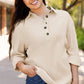 Arianna Waffle  Half Button Top. - Farnelli