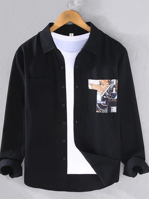 Men's Plus Size Button Up Long Sleeve Shirt - Farnelli