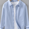 Men's Plus Size Button Up Long Sleeve Shirt - Blue