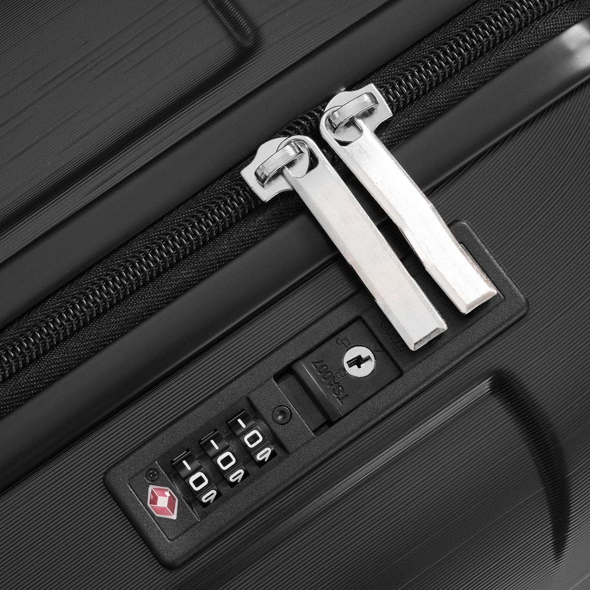 HouseOfZazla 20-inch black hardshell carry-on luggage with TSA lock