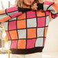 BiBi Multi Color Checker Pattern Sweater - Farnelli
