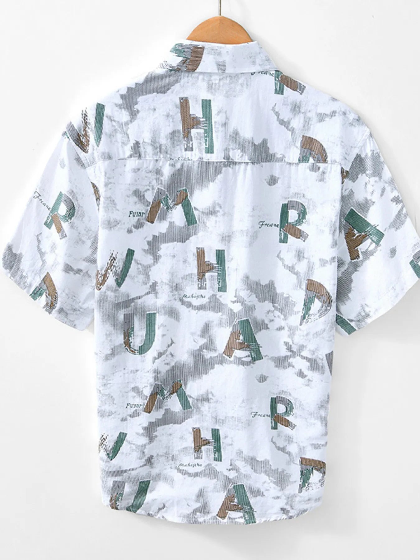 Men's Printed Button Up Short Sleeve Shirt - Farnelli