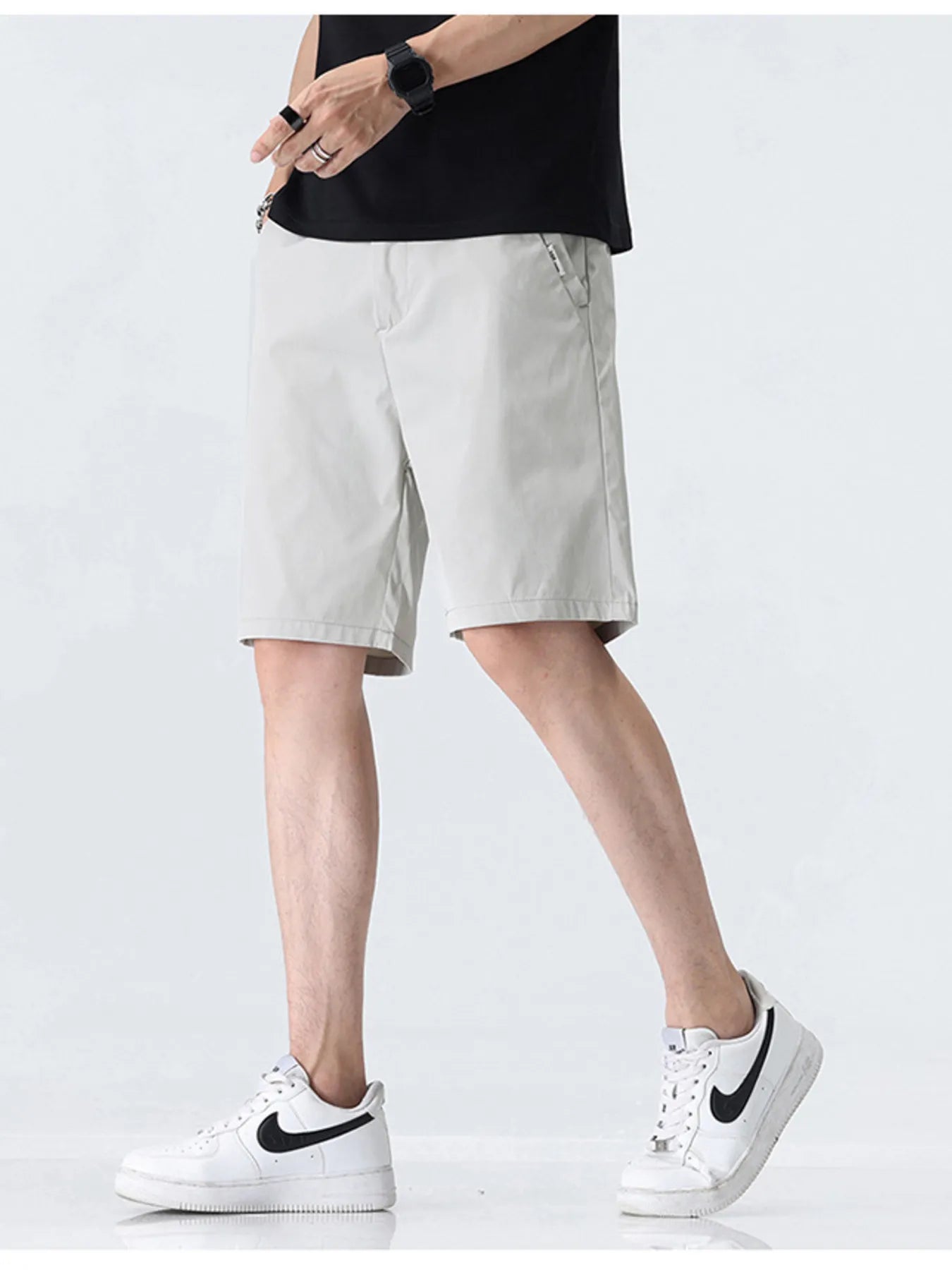 Men's Plus Size Elastic Waistband Shorts with Pockets - Farnelli