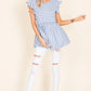 BOMBOM Striped Round Neck Blouse - Farnelli