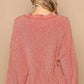 POL Distressed Washed Drop Shoulder Sweater - Farnelli