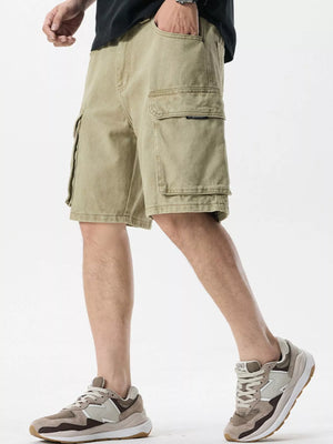 Men's Plus Size Loose Fit Cargo Denim Shorts - Farnelli