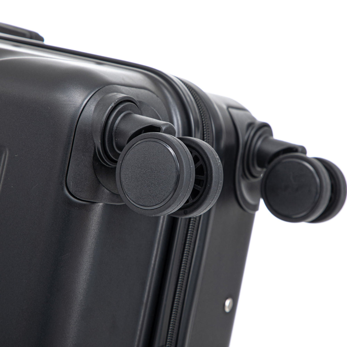 HouseOfZazla 3-piece spinner wheel luggage set with combination locks, shown in multiple sizes