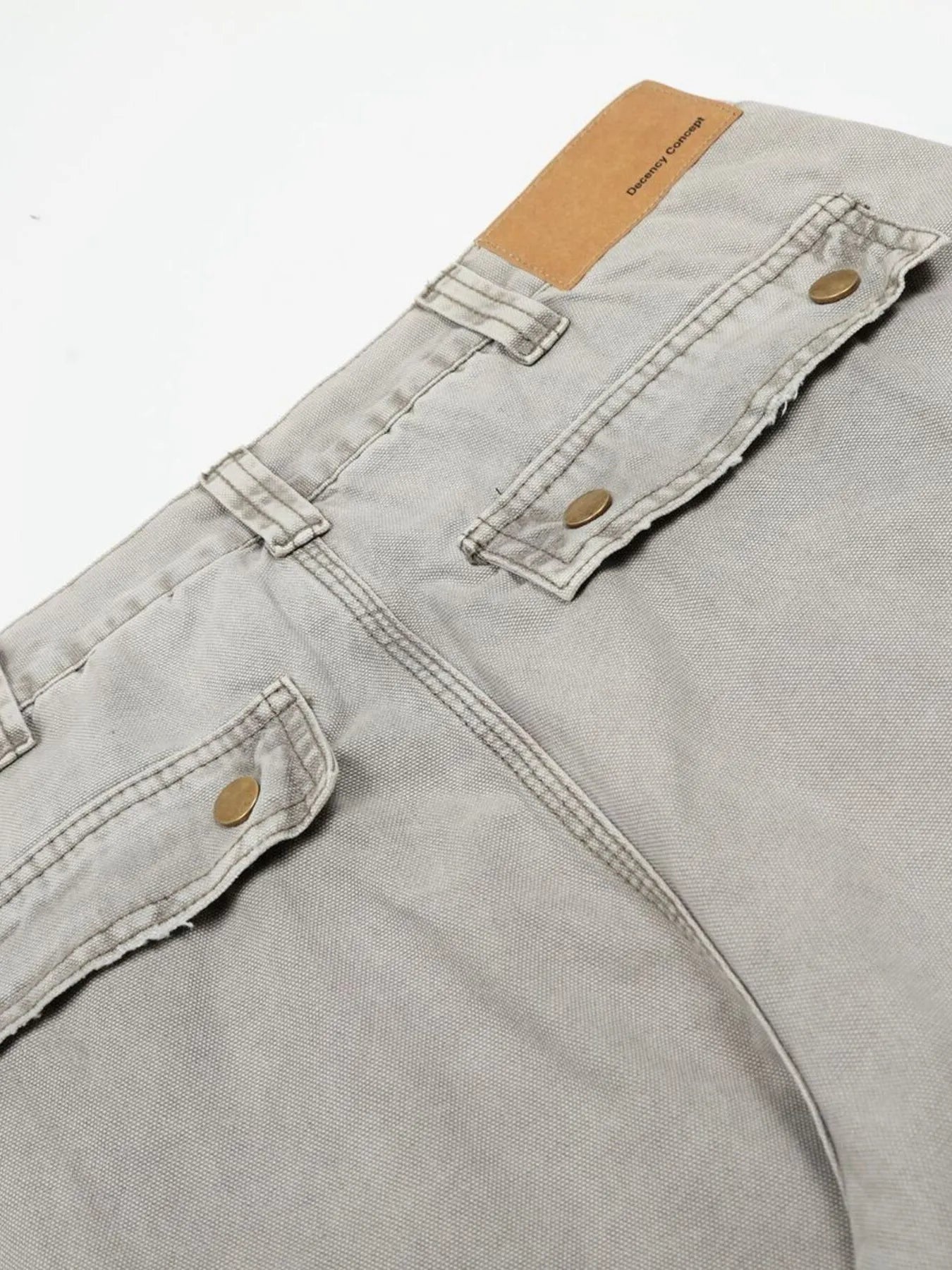 Men's Washed Wide Leg Cargo Jeans with Multiple Pockets - Farnelli