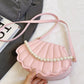 Shell-Shaped Pearl Decor Crossbody Bag - Farnelli