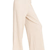 Zenana Viscose Ribbed Sweater Pants - SAND BEIGE