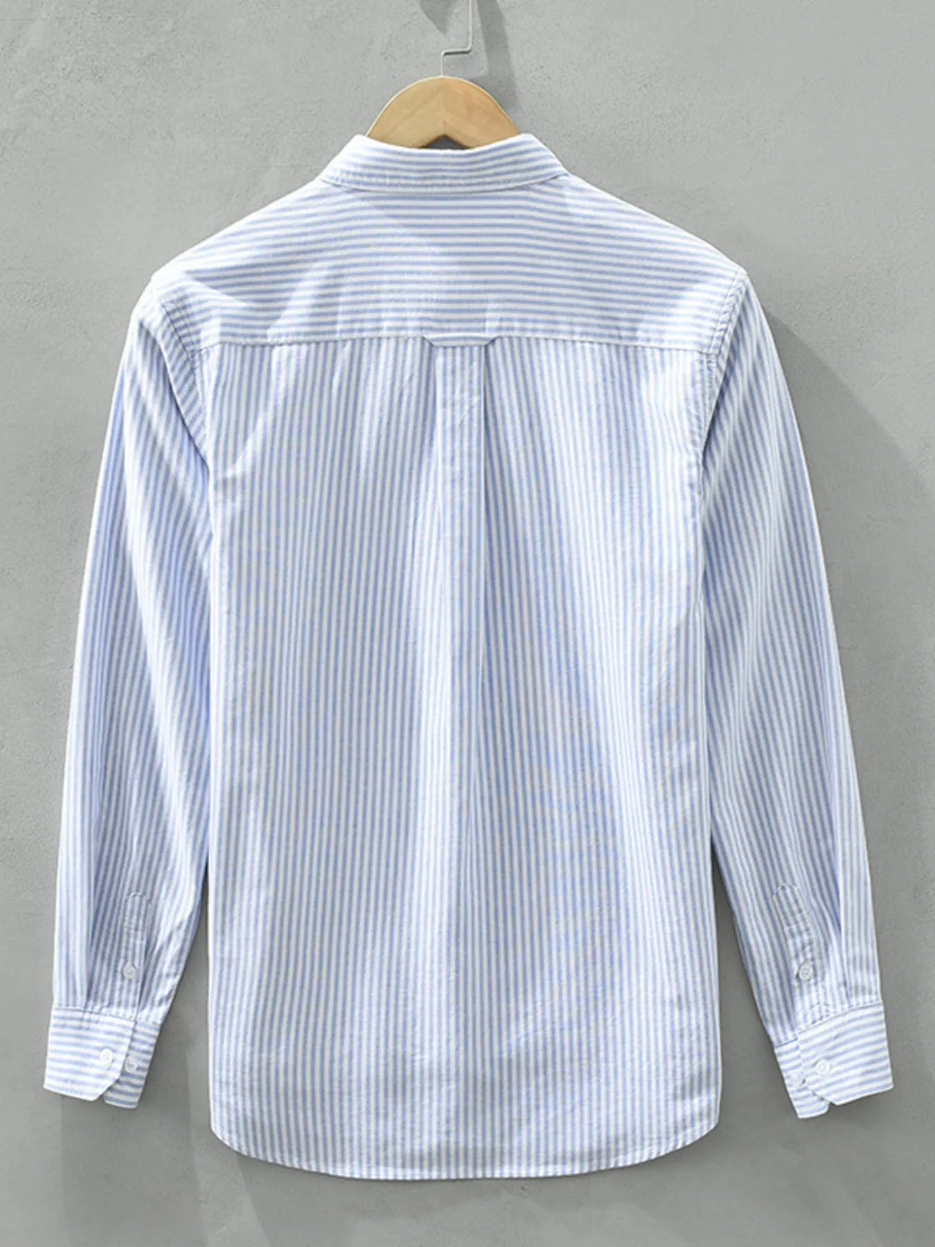 Men's Plus Size Striped Button Up Long Sleeve Shirt - Farnelli