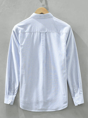 Men's Plus Size Striped Button Up Long Sleeve Shirt - Farnelli