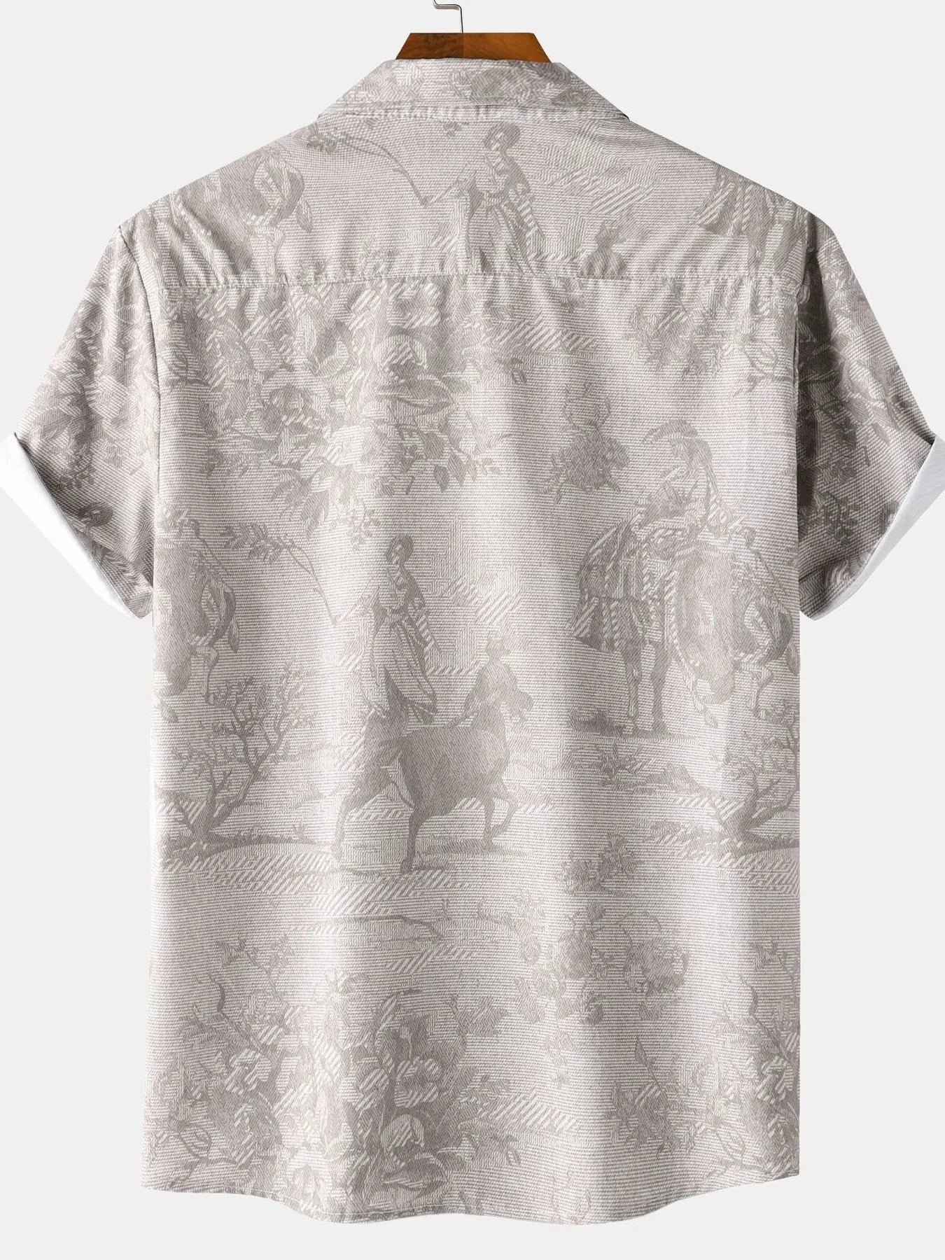 Men's Vintage Print Short Sleeve Casual Shirt - Farnelli