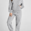 Dropped Shoulder Long Sleeve Hoodie and Pants Active Set - Gray