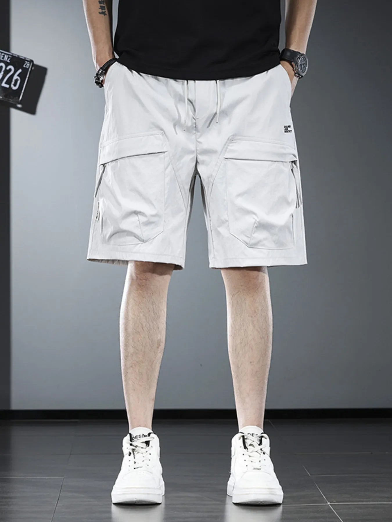 Men's Plus Size Drawstring Cargo Shorts - Farnelli